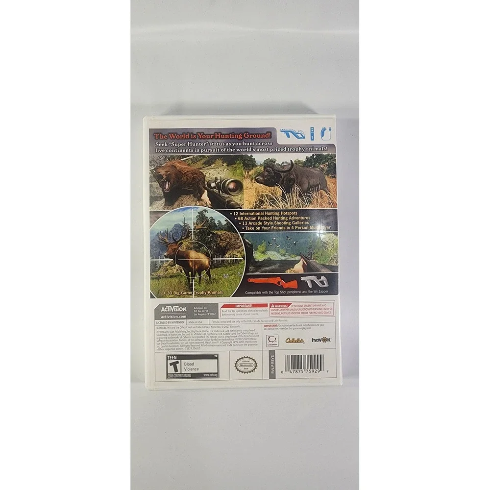 Cabelas Big Game Hunter 2010 Nintendo Wii Game CIB Activision Tested and Working